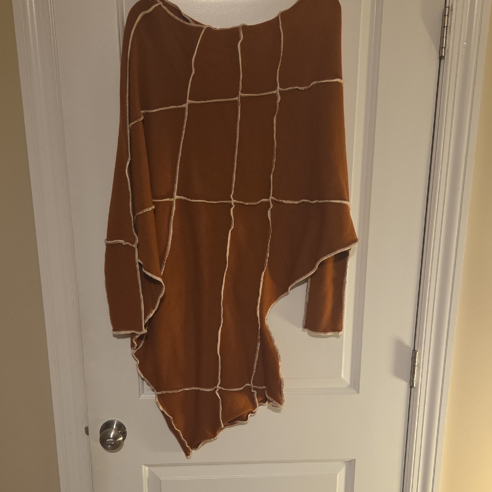 Fashion Nova Brown Asymmetrical Midi Dress